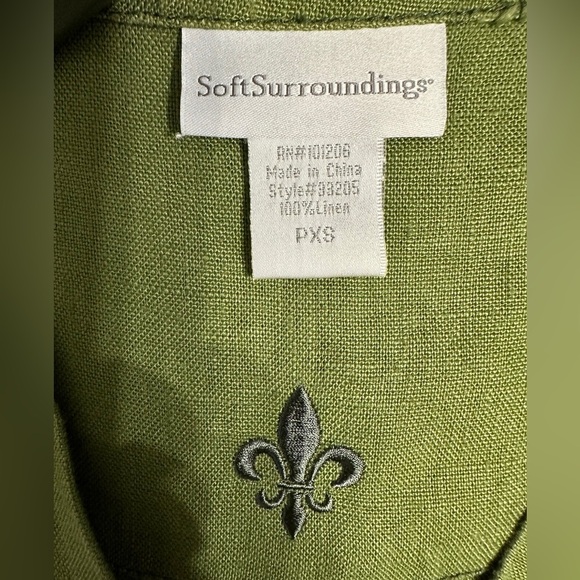 🛍️ Soft surroundings 100% Linen Stylish wrap jacket with 3/4 sleeve Size PXS - Picture 12 of 12